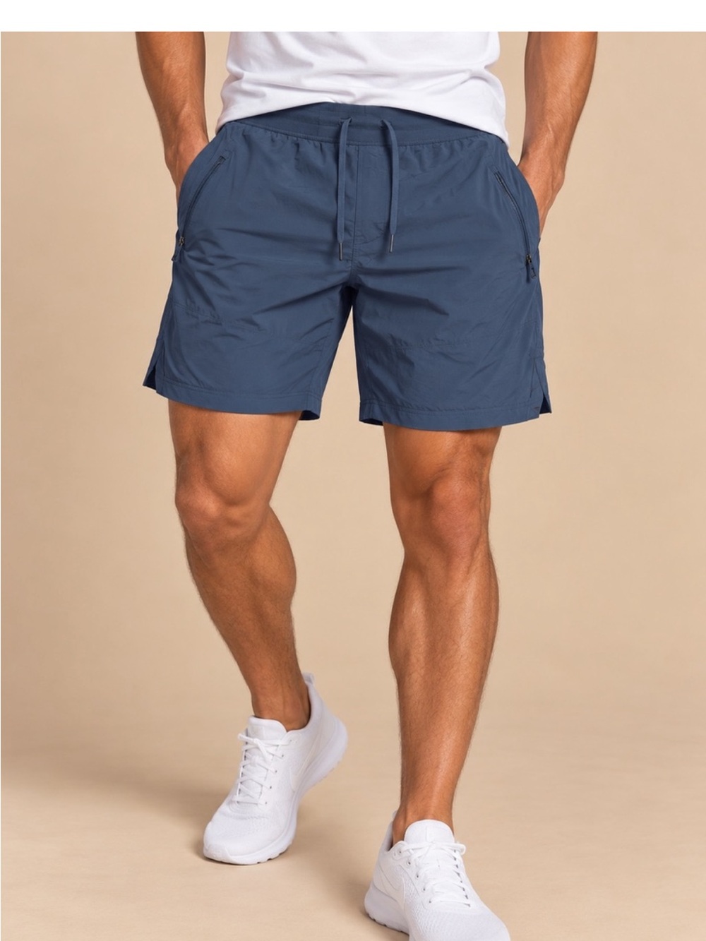 lululemon athletica Men's Navy Blue Performance Shorts S License to Train textur